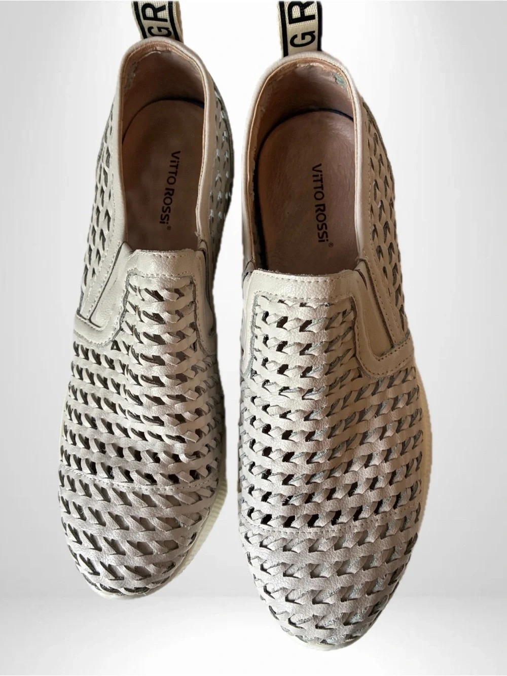 Guess: Slip-On Woven Casual Sneakers in Light Gray